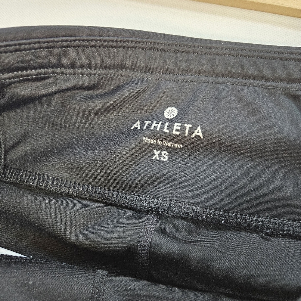 Athleta Capri Leggings XS Black Casual Yoga Geometric #6340 - Picture 4 of 7